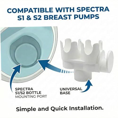 Breast Pump Caddy and Bottle Holder Attachment for Spectra S1 S2, White - color: White