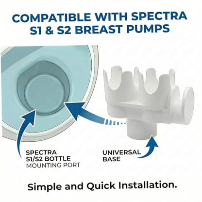 Breast Pump Caddy and Bottle Holder Attachment for Spectra S1 S2, White - color: White