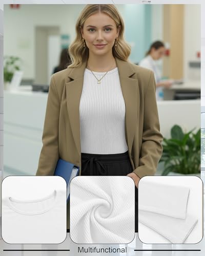 4 Pack Women's Underscrub Shirts - color: White, Black, size: X-Large