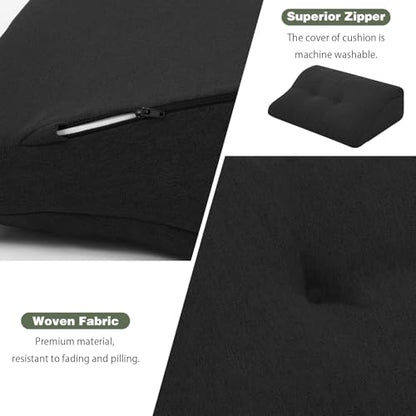 baibu Patented Dual-Layer Memory Foam Lumbar Pillow for Recliner, Black - color: Black