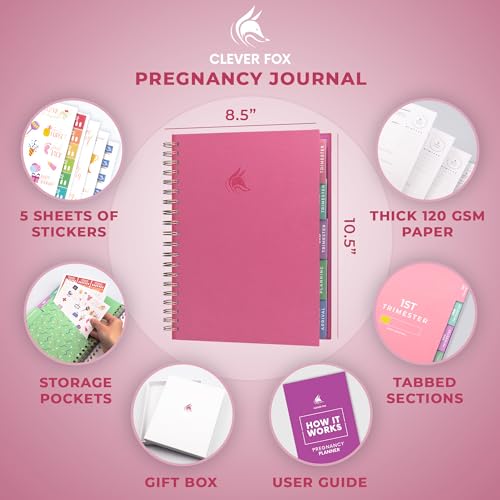 Clever Fox Pregnancy Journal, Expecting First Time Mom Planner Violet - color: Violet Blossom, size: 9" x 10.5" Regular Edition