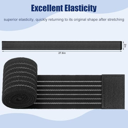Geiserailie Ice Pack Strap Reusable Adjustable, Black, 2.3 ft X 2 in, 4 Pcs - color: Black, size: 2.3 ft X 2 in