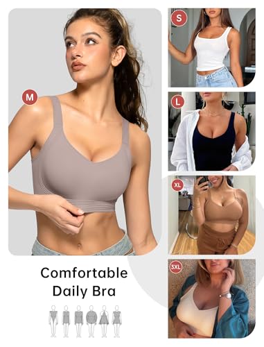 OEAK Women Jelly Bra Wireless Anti Sagging Full Coverage Bras - color: Grey, size: Medium
