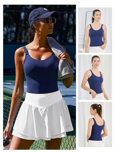 Ecavus Nursing Tank Tops with Built in Bra, Nursing Sport Bra - color: Navy, size: Small