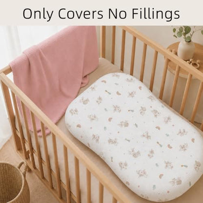 2 Pack Muslin Baby Lounger Covers, Covers Only, 35.5" x 20" - color: 2 Pack Rabbit Pink