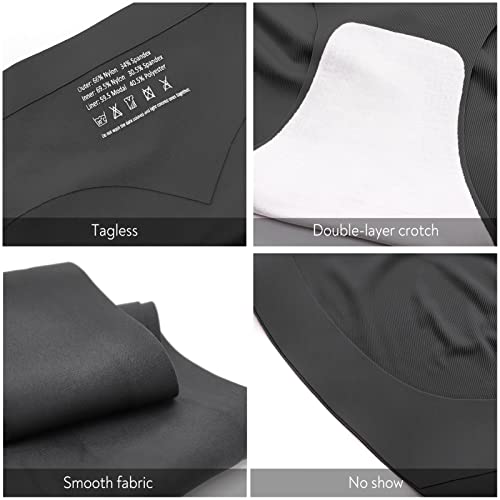 FallSweet No Show Tummy Control Underwear for Women High Waisted Panties Comfy Briefs Pack - color: Black, size: Small