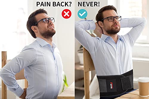 FEATOL Back Brace for Women & Men, Lower Back, Sciatica Pain Relief - color: Black, size: Small/Medium (24.4"-29.8")