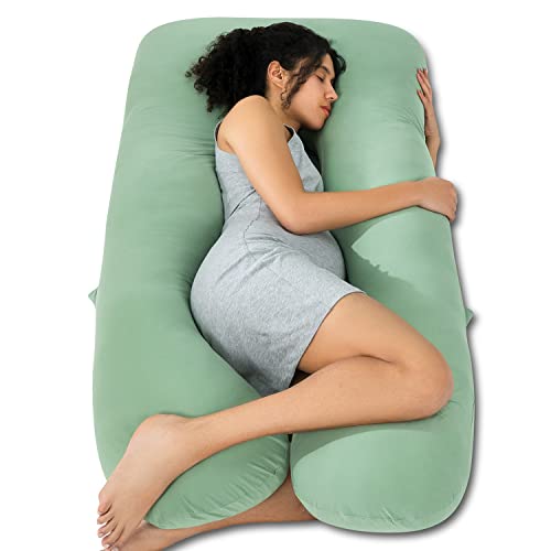 QUEEN ROSE U Shaped Pregnancy Pillow Green and Road Trip Travel Pillow