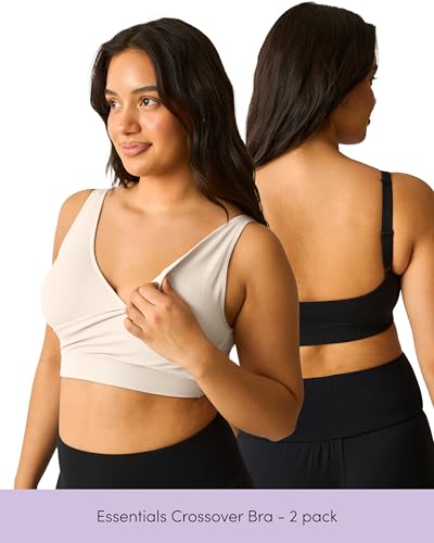 Kindred Bravely Essentials Crossover Nursing Bra Wire Free Maternity 2 Pack - size: Medium