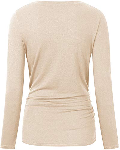 Chuanqi Womens Maternity Shirt Fall Long Sleeve T-Shirts Pregnancy Clothes - color: A-apricot, size: Medium