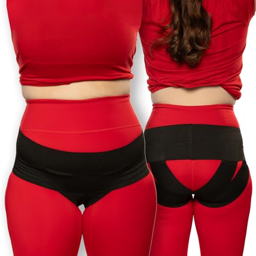 Pelvic Support Belt for Women - Pregnancy & Postpartum Uterus Girdle, SPD, Prolapse, Vulvar Varicosities Support Band - Low Waist, Jet Black, Large fits waist 30" up to 36" - color: Jet Black, size: Large (30" - 36")