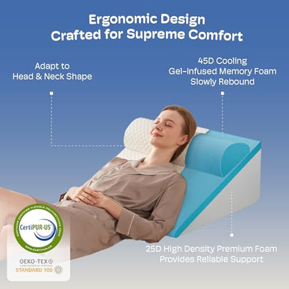 3PCS Wedge Pillow, Orthopedic Wedge Pillow for Acid Reflux, Back Support - size: 24*24*12inch 3PCS