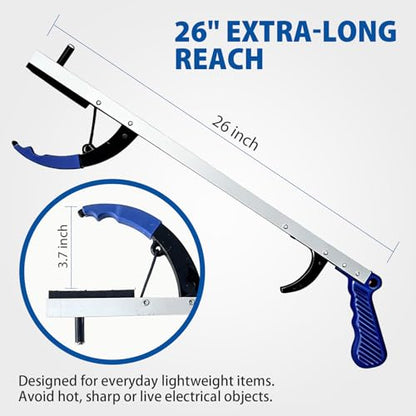 Blue Jay 26" Ergonomic Handle Reacher Grabber,Grippers for Seniors - size: 26in - 1 Pack