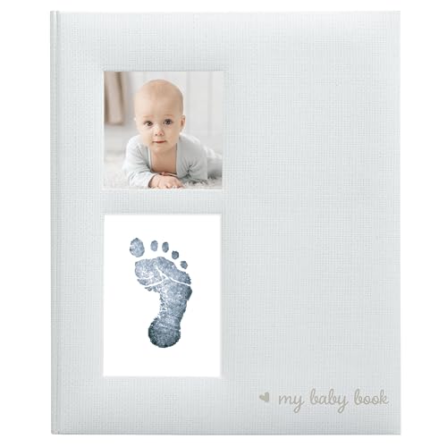 Kate & Milo First Year Baby Memory Book with Ink Pad, Gray