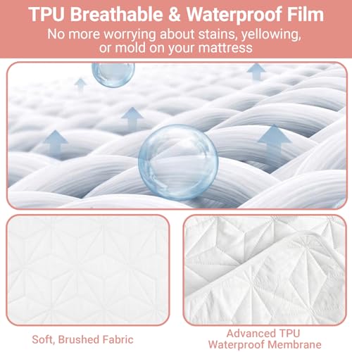2 Pack Quilted Bed Pads Washable Waterproof 18x24 Inch White - color: White, size: 18"x24"