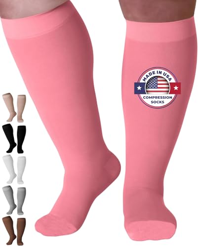 Mojo Compression Socks Women Knee High Stockings 20-30mmHg, Pink Small - color: Pink, size: Small
