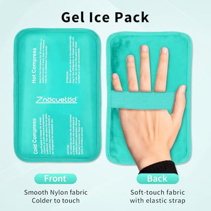Gel Ice Pack for Injuries Reusable Soft Freezer Ice Bag with Strap- 1 Pack - color: Mint Green-1 Pack