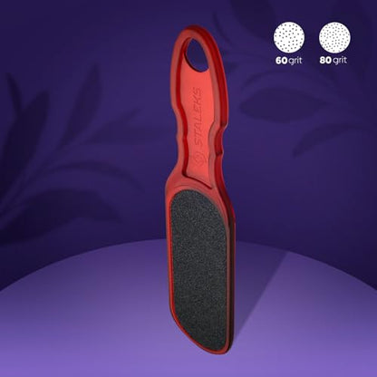 STALEKS Classic 10 Coarse Foot File for Callus & Rough Skin, 60/80 Grit - color: Red