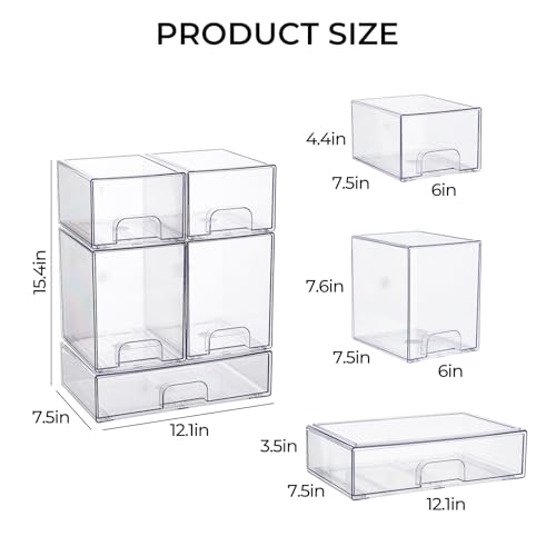 UFORU Baby Bottle Organizer,Stackable 5‑Pack Storage Drawers with Pads - style: 5PCS