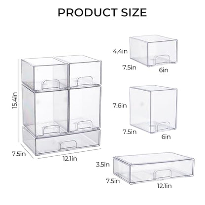 UFORU Baby Bottle Organizer,Stackable 5‑Pack Storage Drawers with Pads - style: 5PCS