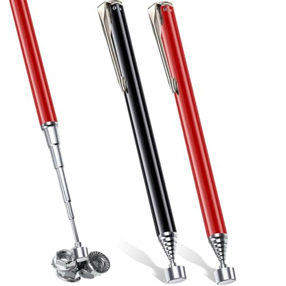 Patelai 2 Pieces Telescoping Magnetic Pick up Tool, 25 Inch,Black, Red - color: Black, Red