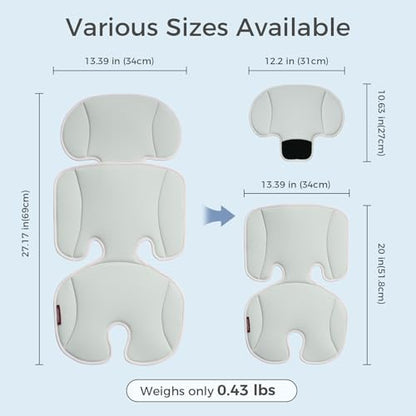 Momcozy Universal Stroller Cooling Pad, Detachable 2-Piece Cushion - color: Light Gray, size: Cooling Pad