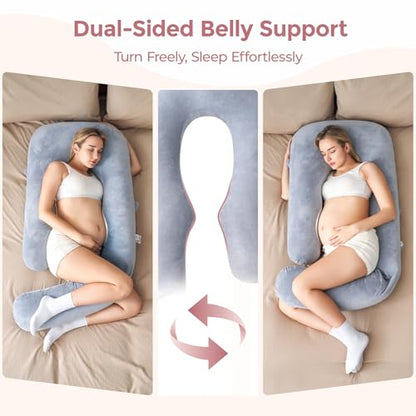 Momcozy Pregnancy Pillow for Sleeping - Dreamlign U Pro Maternity Pillow - color: Grey