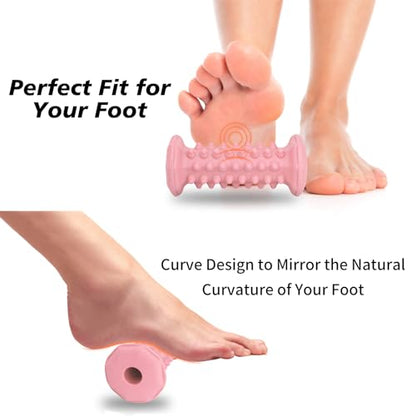 Pink Foot Massager Roller Set for Plantar Fasciitis, Arch&Heel Pain Relief - color: Pink Combination