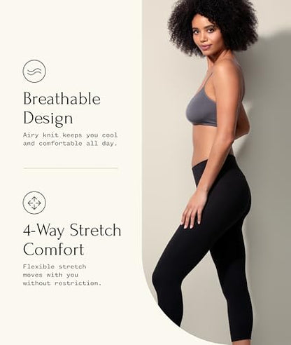 Felina Super Soft Sueded Women's Capri Legging, Squat Proof & Breathable - color: Midnight Navy, size: Medium