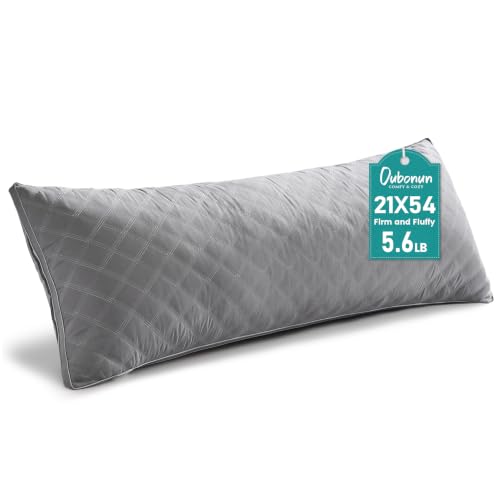 Oubonun Full Body Pillow for Side Sleeper, Adjustable Firm Long Bed Pillow - color: Gray-gray Side