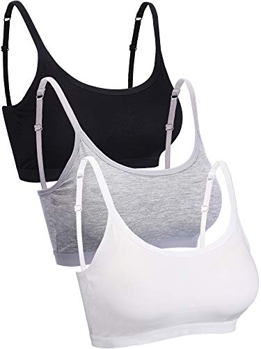 Blulu 3/6/12 Pack Camisole Bra Wireless Bralette - color: Simple Color, size: Small