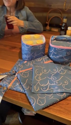 Sarah Wells Cold Gold Breastmilk Cooler with Ice Pack (Blue Pattern)