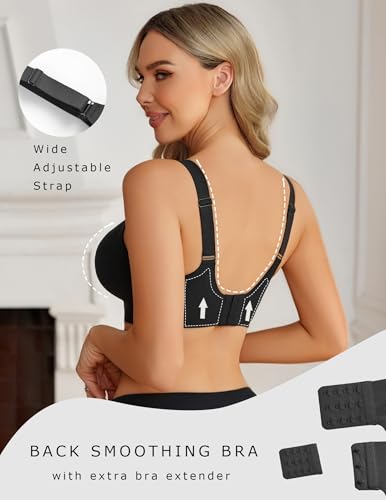Avidlove Womens Wireless Bras Full Coverage Seamless Bra Comfortable Bralette Everyday Bras - color: Black, size: Small