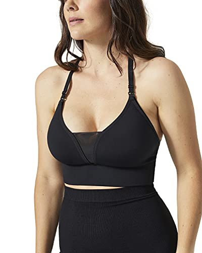 BLANQI Adjustable Racerback Nursing Bras for Women - Seamless Breastfeeding Bra with Removable Cups - color: Black, size: Large