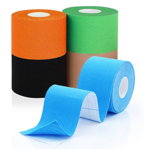 Kinesiology Tape 5 Rolls Mix 1.5inx16.4ft Athletic Tape for Sport - color: Colorful