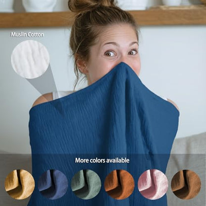 Muslin Nursing Covers for Breastfeeding, Misty Blue - color: Misty Blue