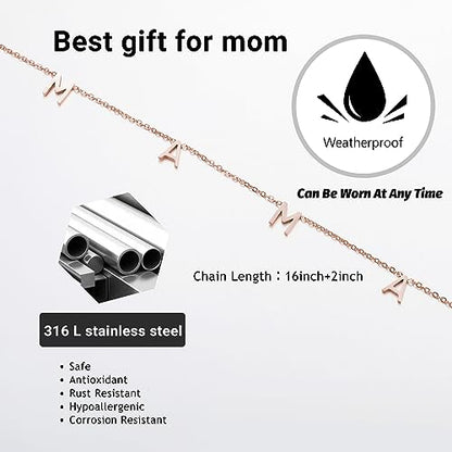 SKQIR Mama Necklaces for Women with Message Card - color: Rose Gold MAMA