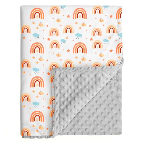 Rainbow Baby Blanket for Boys Girls, Soft Minky Blanket - color: Rainbow