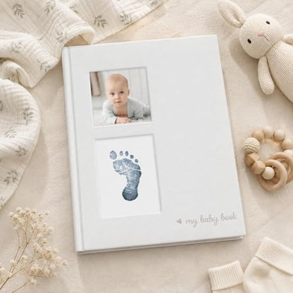 Kate & Milo First Year Baby Memory Book with Ink Pad, Gray