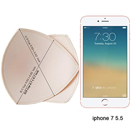 Bra Pad Inserts 4 Pairs, Push up Bra Pads - color: Beige Triangle, size: B/C