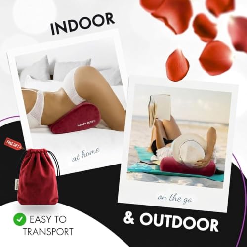 Inflatable Wedge Pillow, Travel, Leg Elevation, Sleep (Red) - color: Red
