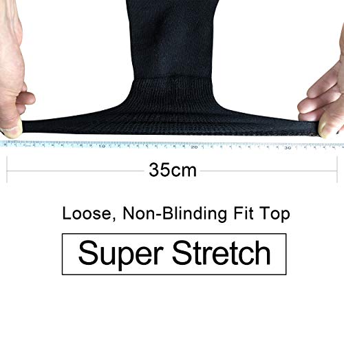 Busy Socks 4 Pack Crew Thin Non Binding Top Diabetic Socks for Men Women - color: 4 Pairs Black, size: Large