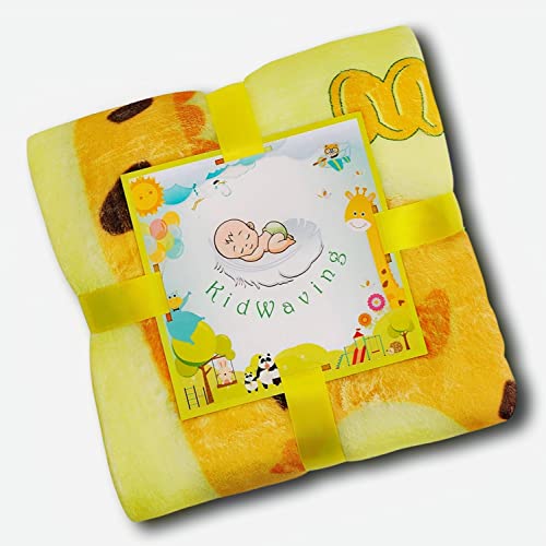 Baby Monthly Milestone Blanket Large 60"x40" Memory Blanket w/Growth Tracker - color: Yellow
