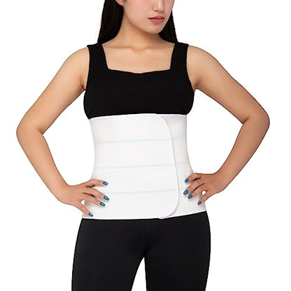 S Abdominal Binder Post Surgery for Men and Women, 12" High Postpartum Tummy Tuck Belt Provides Bariatric Stomach Compression, High Elasticity, Breathable - (60" - 75") 4 PANEL White - size: 60"-75" (XL), style: 4 Panel White