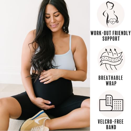 LoveSteady ProBump Maternity Support Belly Band – Breathable, Pregnancy Belly Band for Back, Hip & Pelvic Pain – Postpartum Belly Wrap for C-Section & Natural Birth Recovery – Stay Active & Comfortable, Black - Large - color: Black, size: Large
