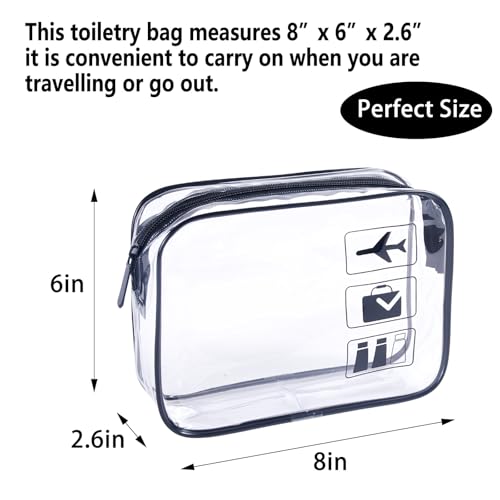 Clear Travel Bags for Toiletry,Makeup Bag-10Pcs, Toiletry Bag - color: 10pcs-Black