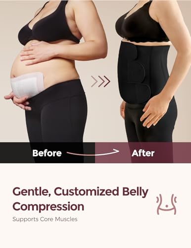 Momcozy Ergowrap Postpartum Belly Band, 3D Lifting & Ergonomic Back Support - color: Black, size: X-Large