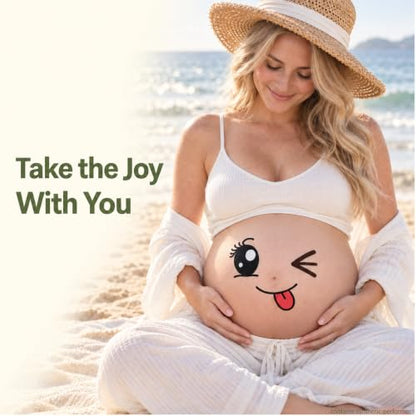 Pregnancy Belly Stickers for Maternity Photos (Happy) - style: Happy
