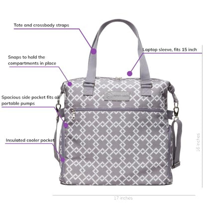 Sarah Wells Lizzy Breast Pump Tote (Gray) - color: Gray