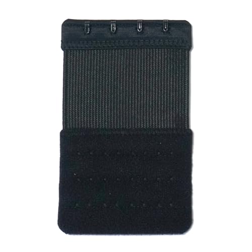 Bra Extenders 4 Hook Elastic Stretchy Bra Extensions Strap Comfortable 3pcs-Pack - color: Black, 4 Hook 1/2 Inch Spacing